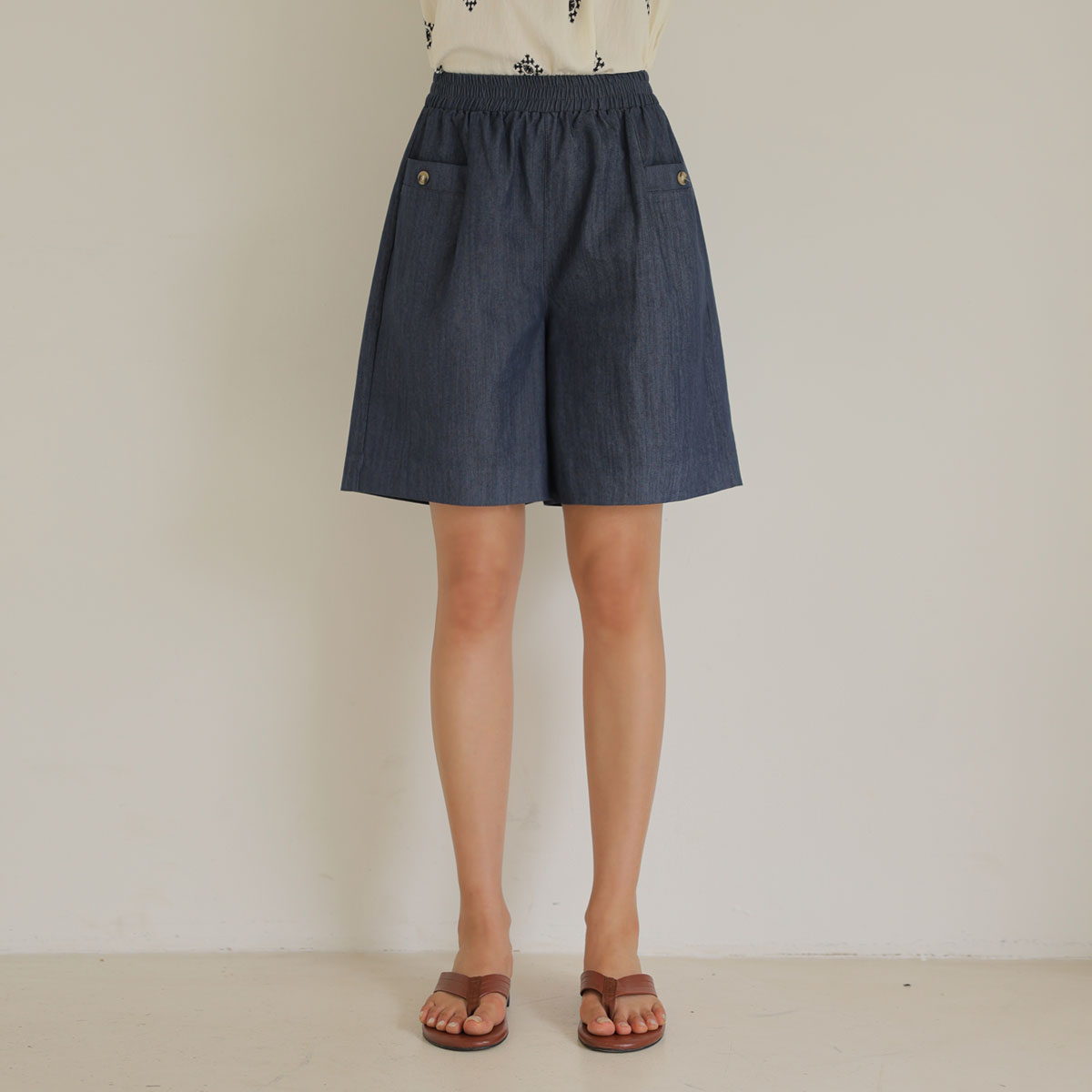 Button Pocket Banding 5-part Pants