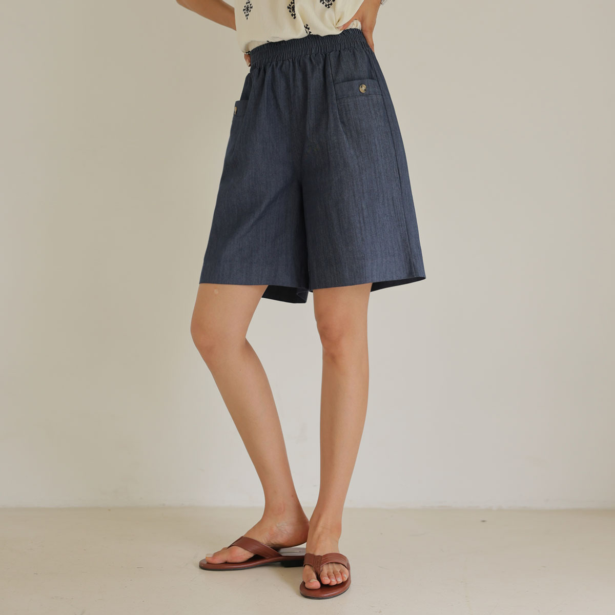 Button Pocket Banding 5-part Pants