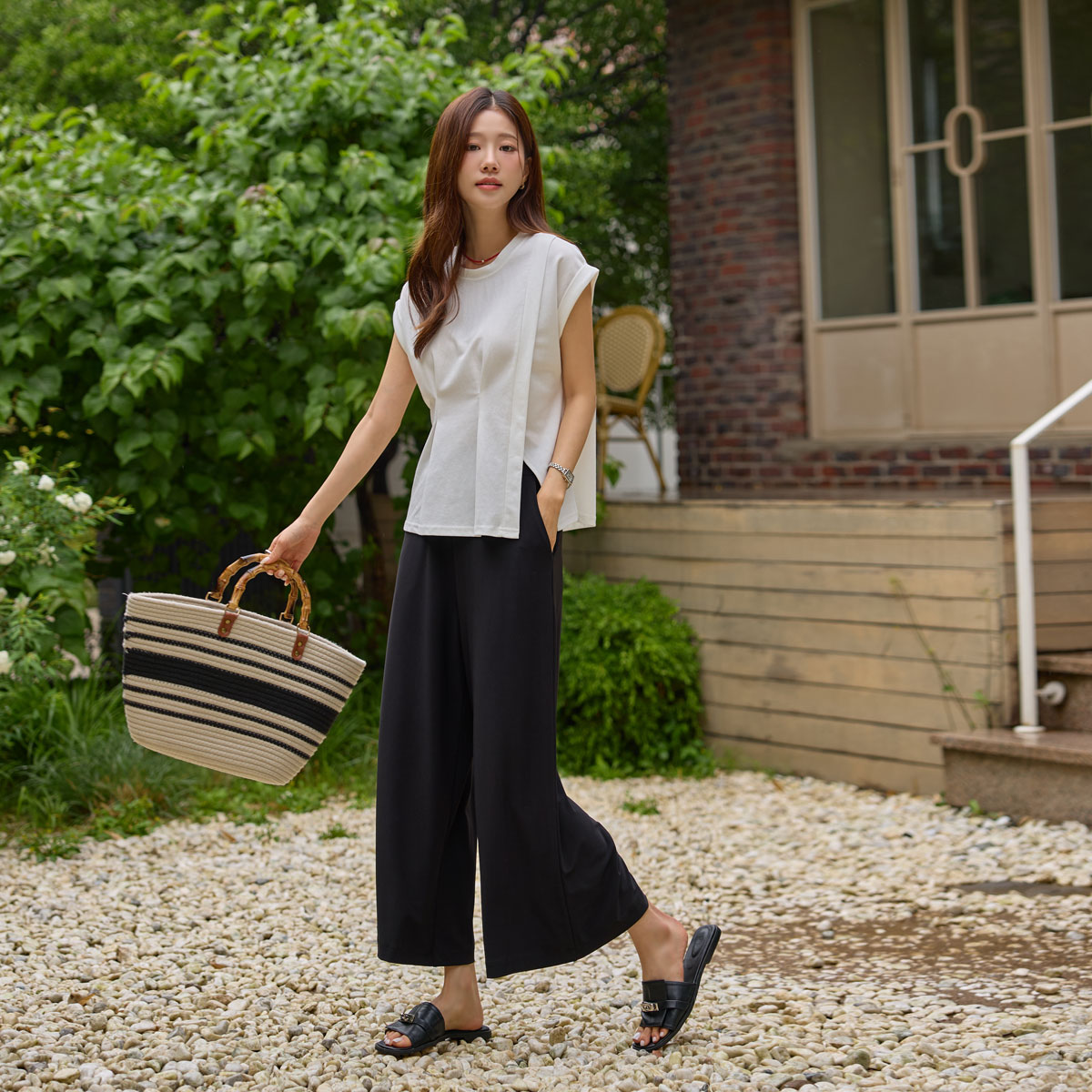 <b>[Made]</b> Ice Cool Tension Mom-Friendly Length Slacks