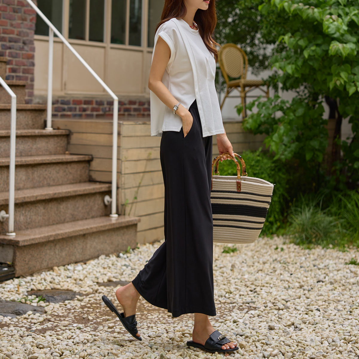 <b>[Made]</b> Ice Cool Tension Mom-Friendly Length Slacks