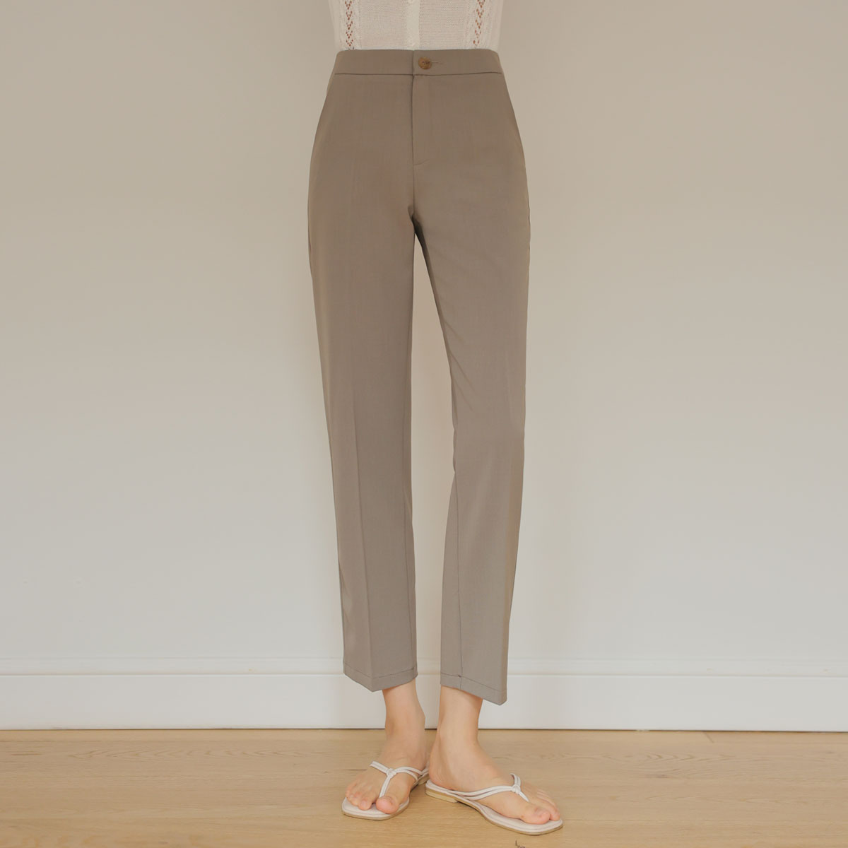 Slim Cooling Summer Straight 9-part Slacks Pants
