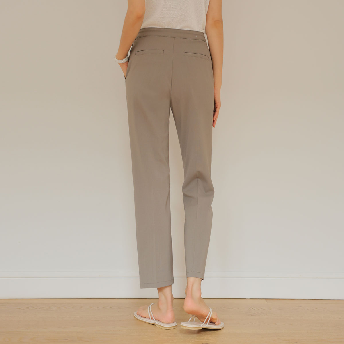 Slim Cooling Summer Straight 9-part Slacks Pants