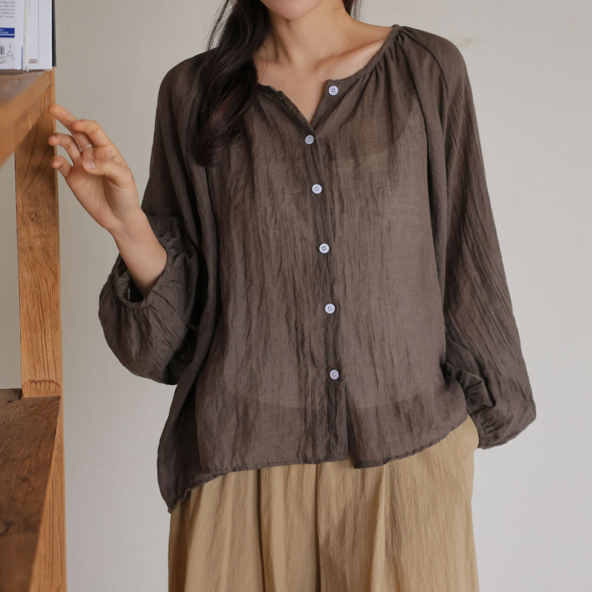 Marine Linen Blouse