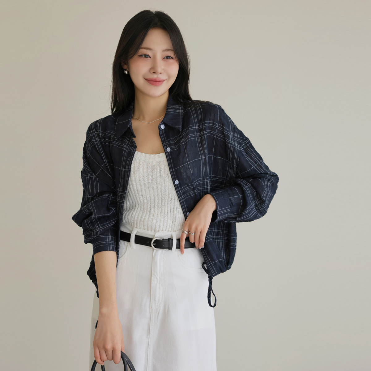 Linen String Check Shirts