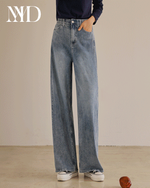 <b>[Made]</b> Washed side-cut wide denim pants