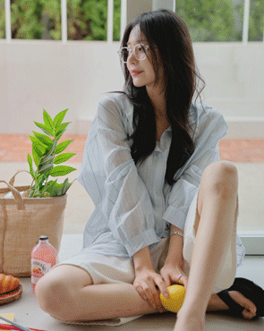 Sky Lyocell Line Hooded Shirt
