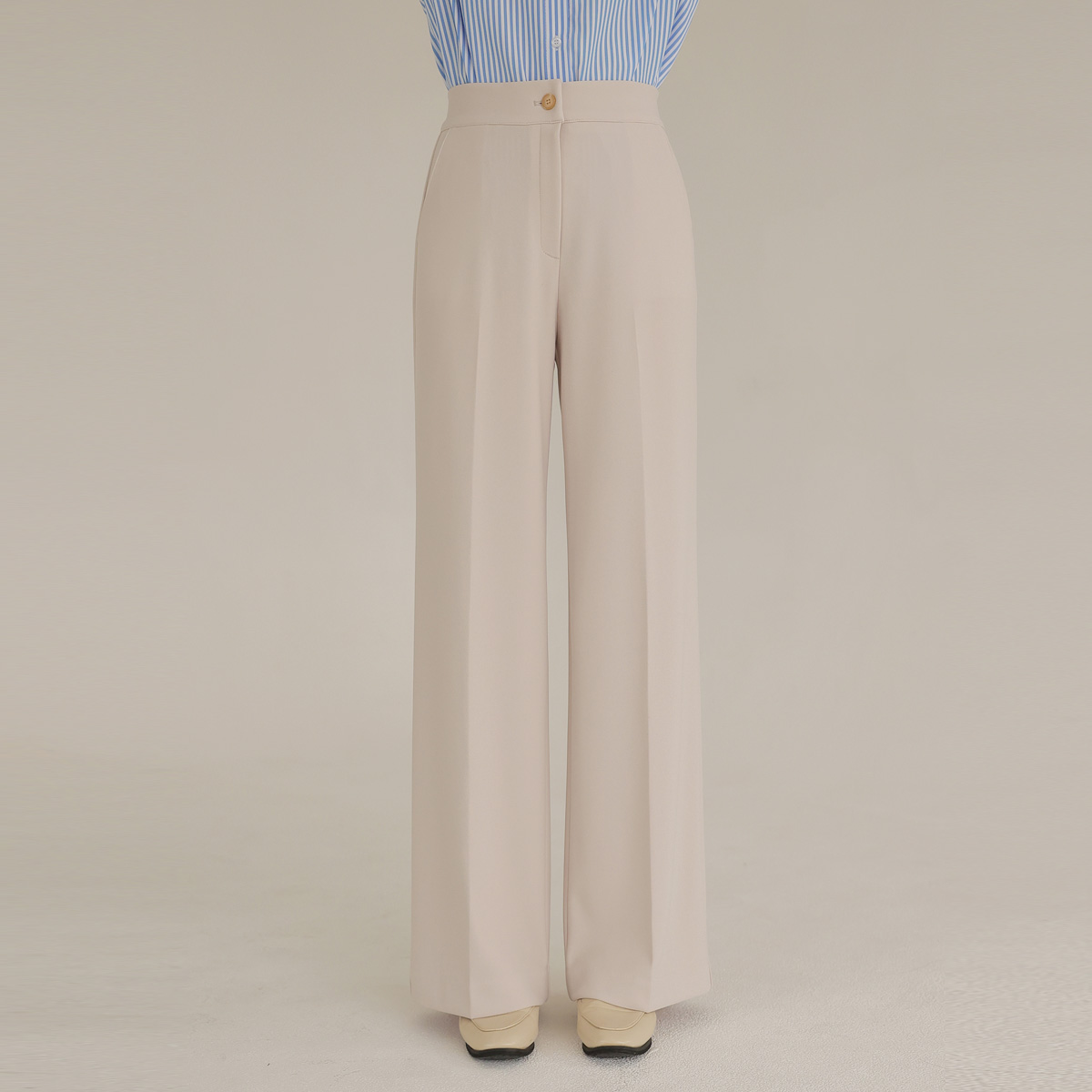 <b>[Made]</b> Mochi chewy banding wide slacks