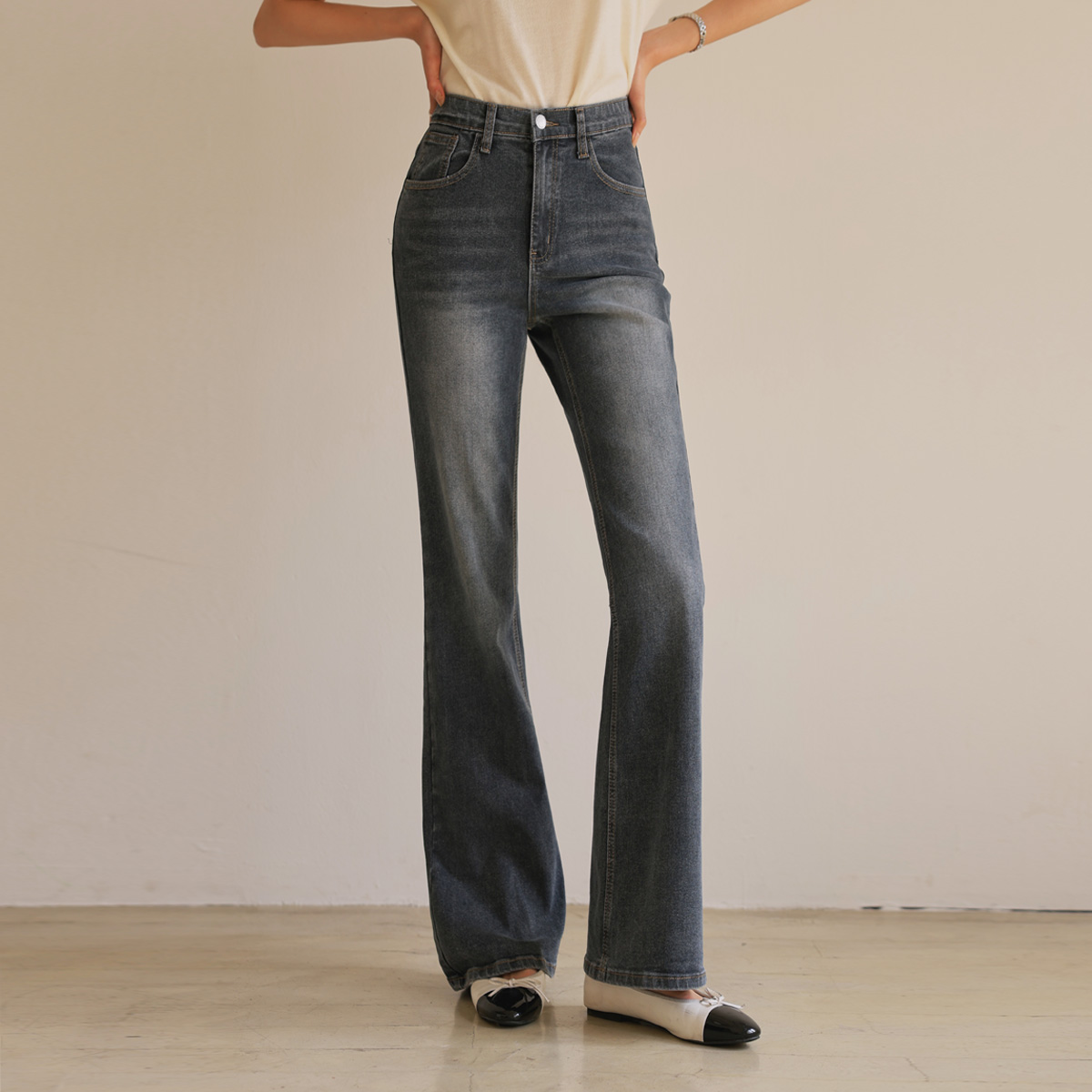 3TYPE volume fit bootcut denim pants
