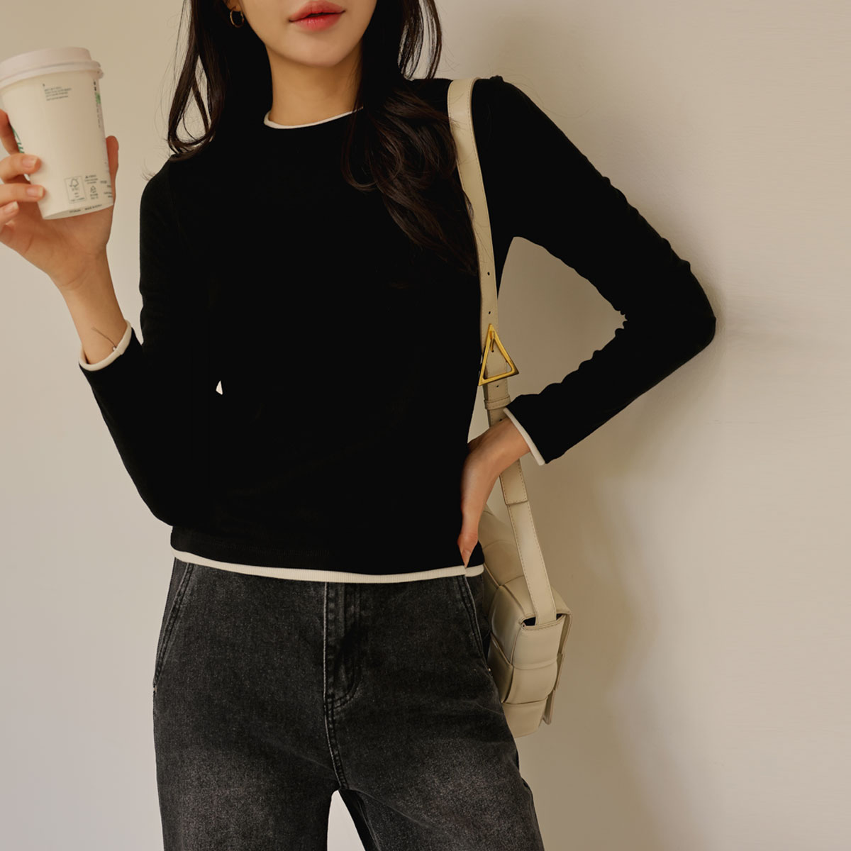 Slim Fit Two-tone T-shirt