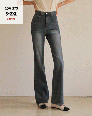 3TYPE volume fit bootcut denim pants