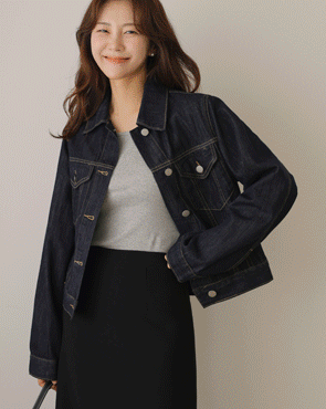 Soft Daily Raw Denim Jacket (Non-Fade)