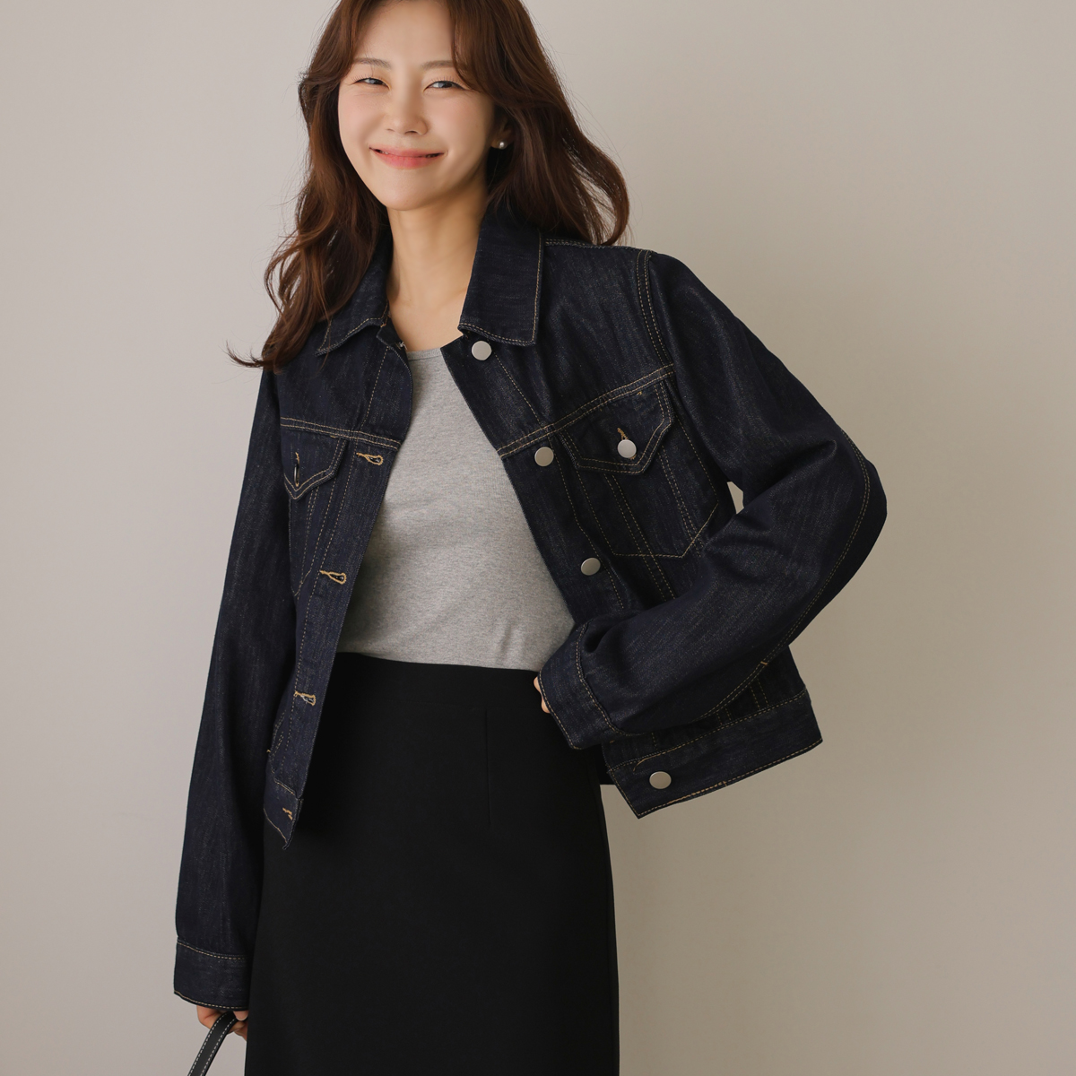 Soft Daily Raw Denim Jacket (Non-Fade)