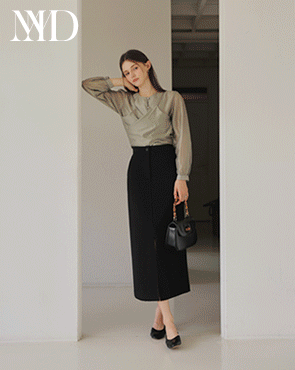 <b>[Made]</b> Comfortable and stretchy tension slit rong skirt