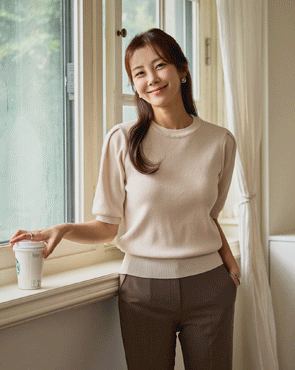 Baypintuck puff knit