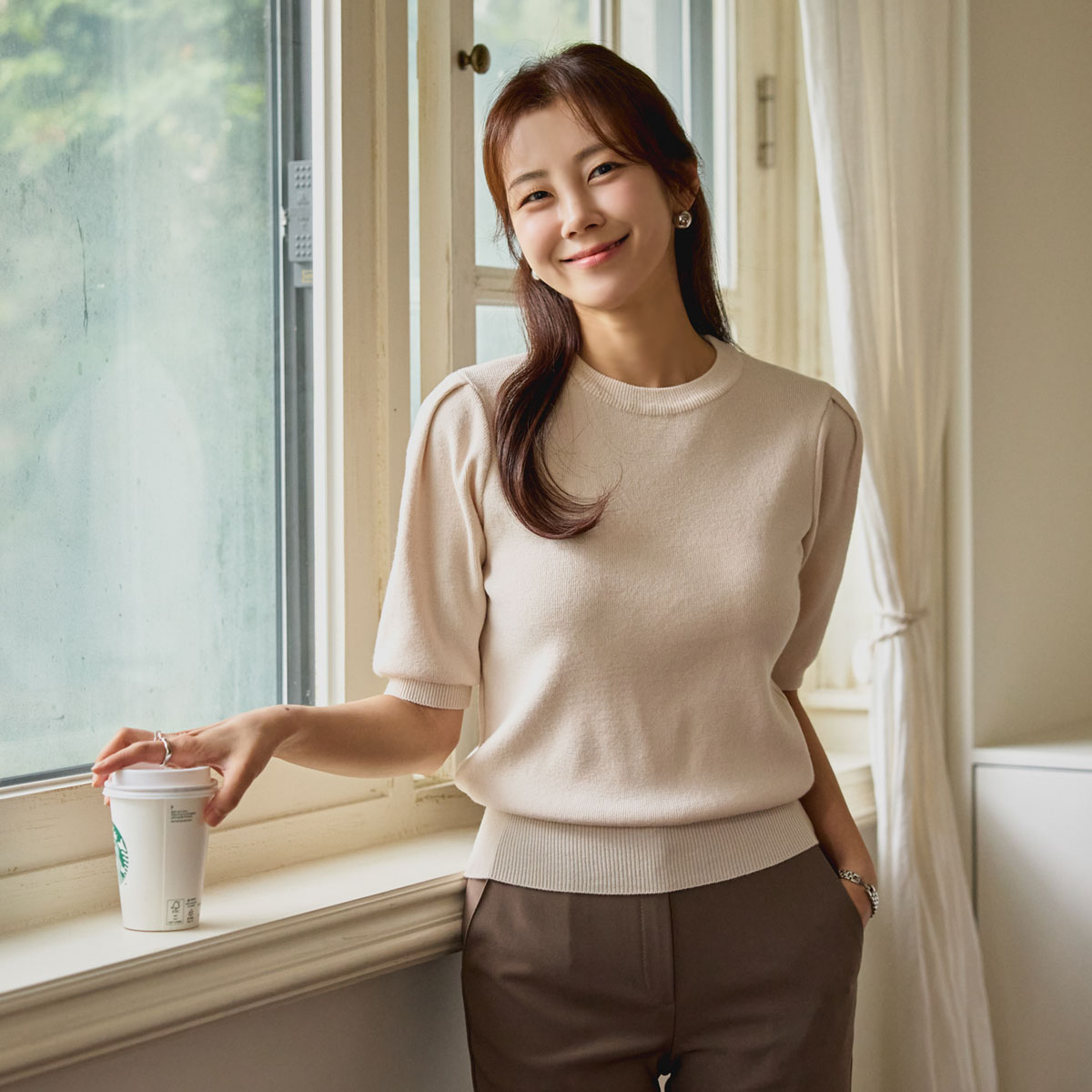 Baypintuck puff knit