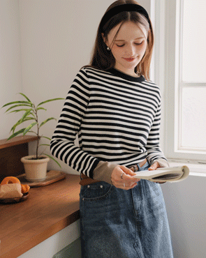 Leaf-colored single-breasted knit