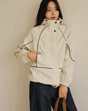 Wind line color blocking windbreaker