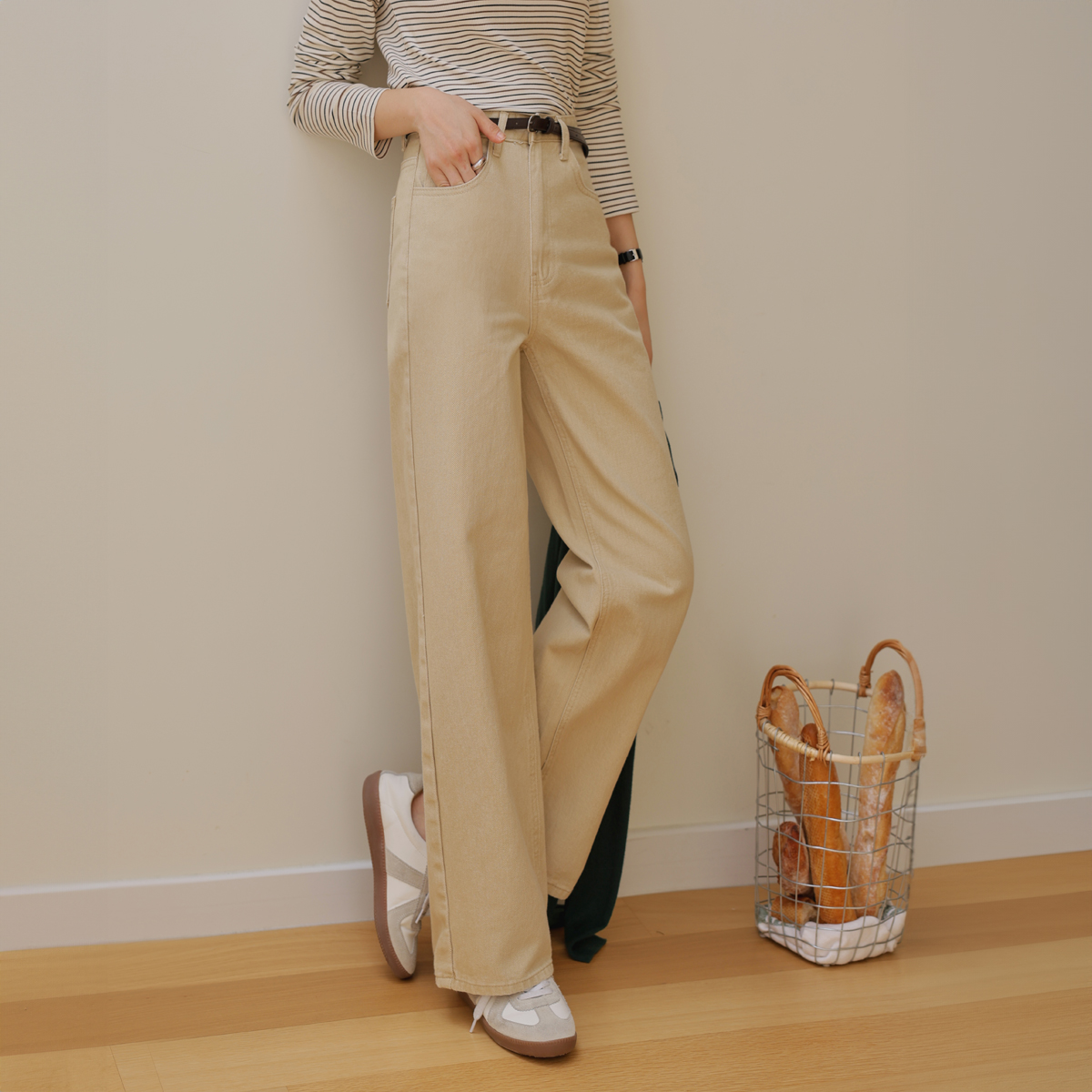3TYPE color cotton wide pants