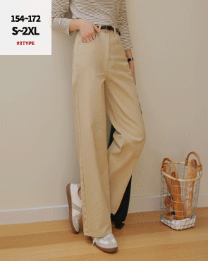 3TYPE color cotton wide pants