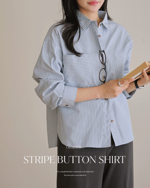 Stripe button-up shirt
