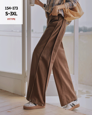 3TYPE BIZO pin tuck cut cotton wide pants