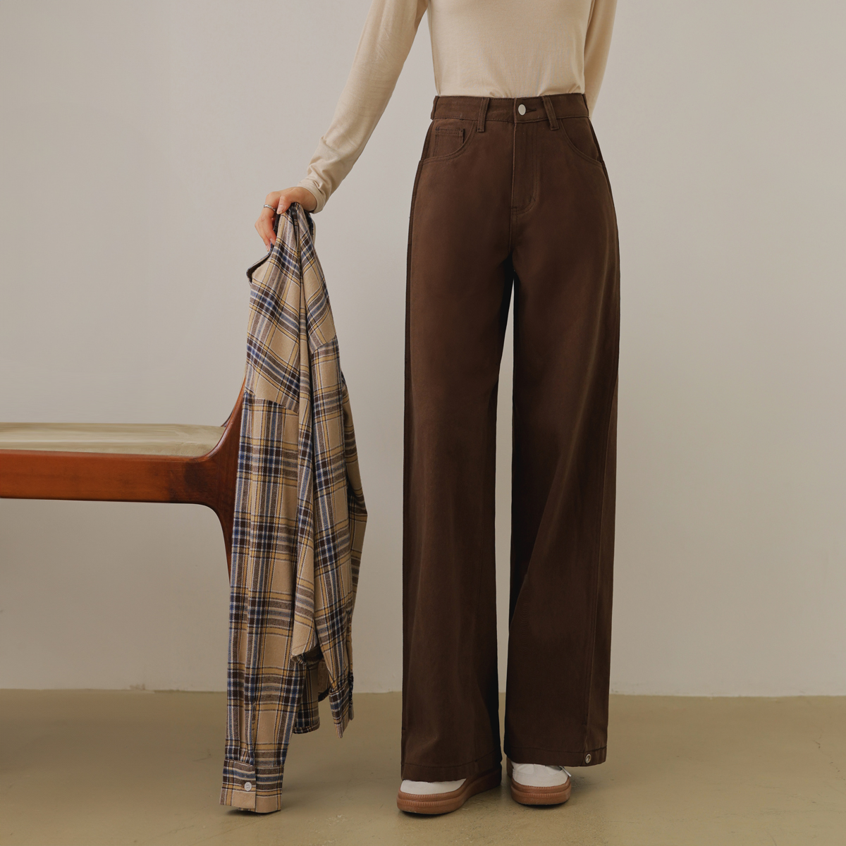 3TYPE BIZO pin tuck cut cotton wide pants