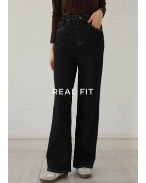 <b>[4,000 units sold ✨/Hidden waist banding]</b> Soft, soft wide denim pants (S-2XL)