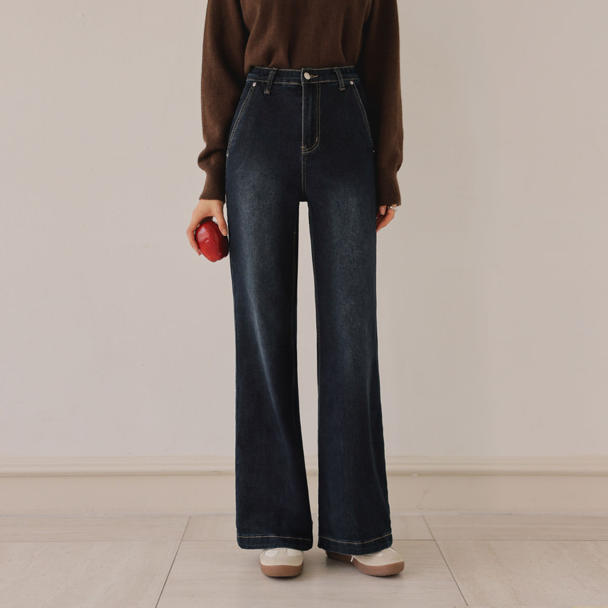 3type elastic wide bootcut denim pants