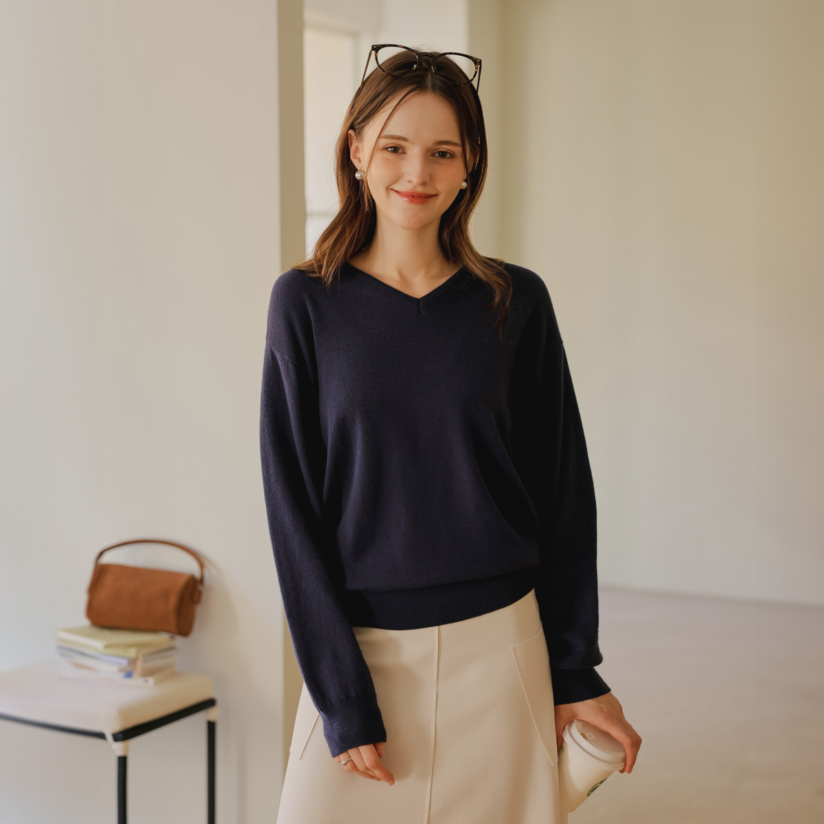 <b>[Opening Special]</b> <b>[Italian Cotton/Daily Item/12 Colors/V-neck]</b> Today's Italian Cotton V-neck Knit