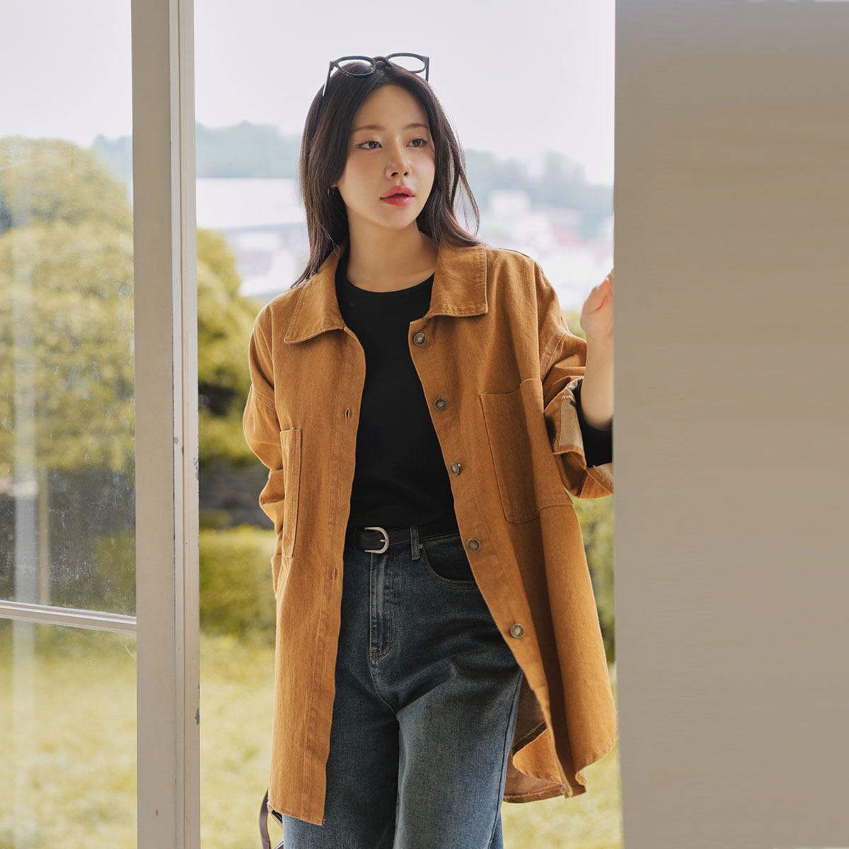 Loose fit pocket shirt jacket