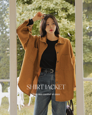Loose fit pocket shirt jacket