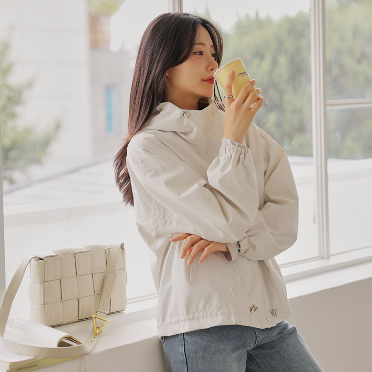 Daily Button Hooded Jumper