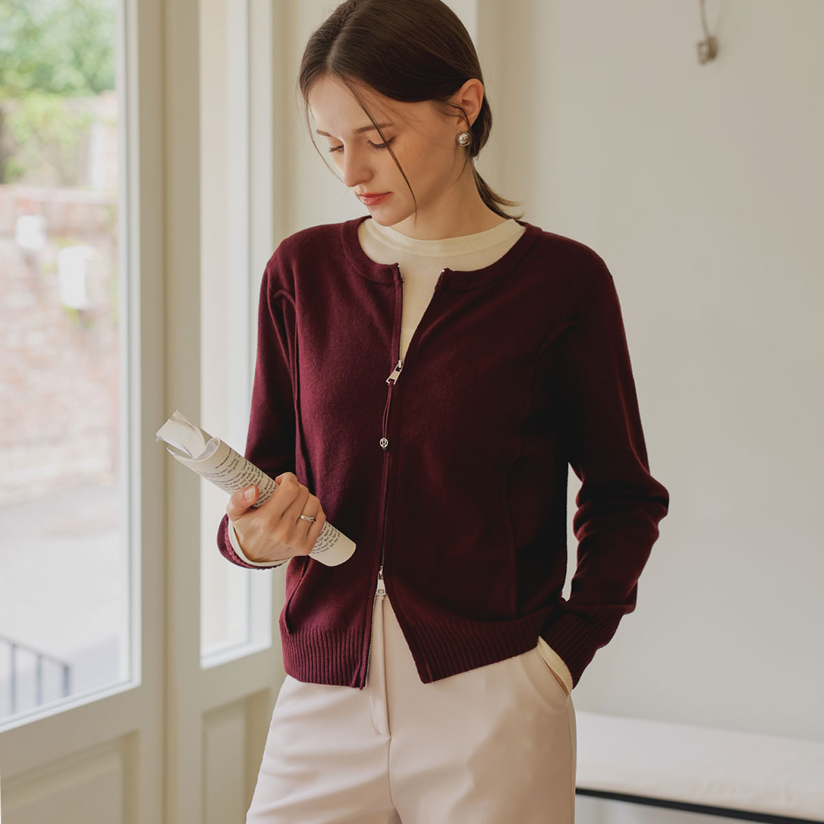 Soft Two-Way Zip Knit
