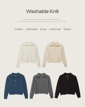 Anti-pilling washable two-way zip-up knit