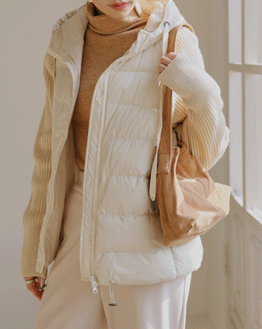 Knit Combi Hood Lightweight Padding