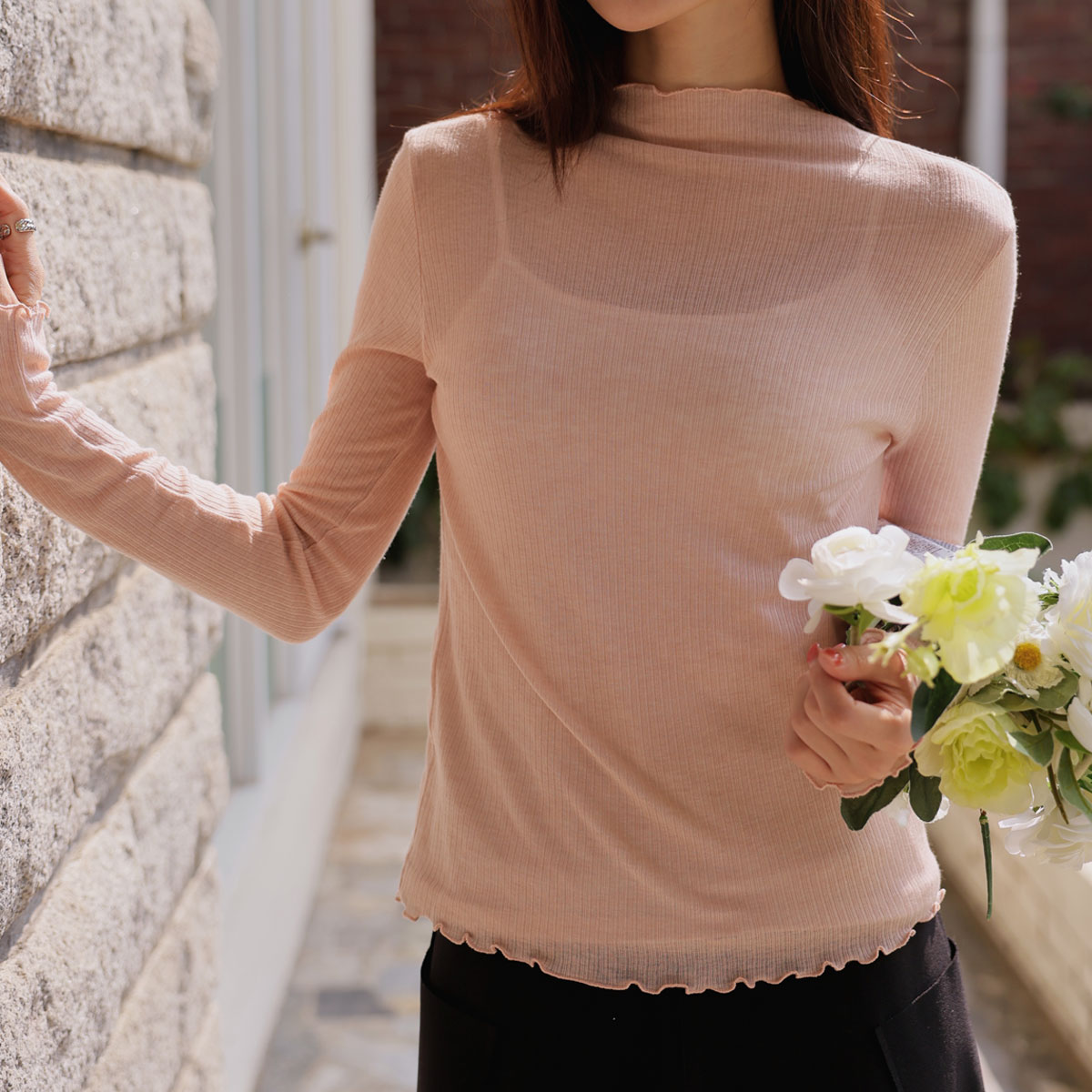 <b>[Limited Quantity SALE]</b> Frill Neck Layered T-Shirt