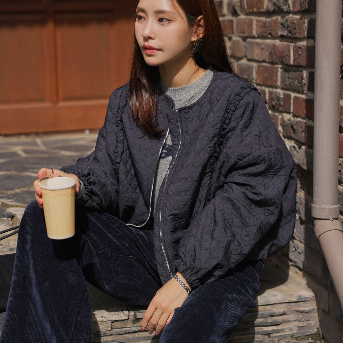 Freel diamond quilted jumper