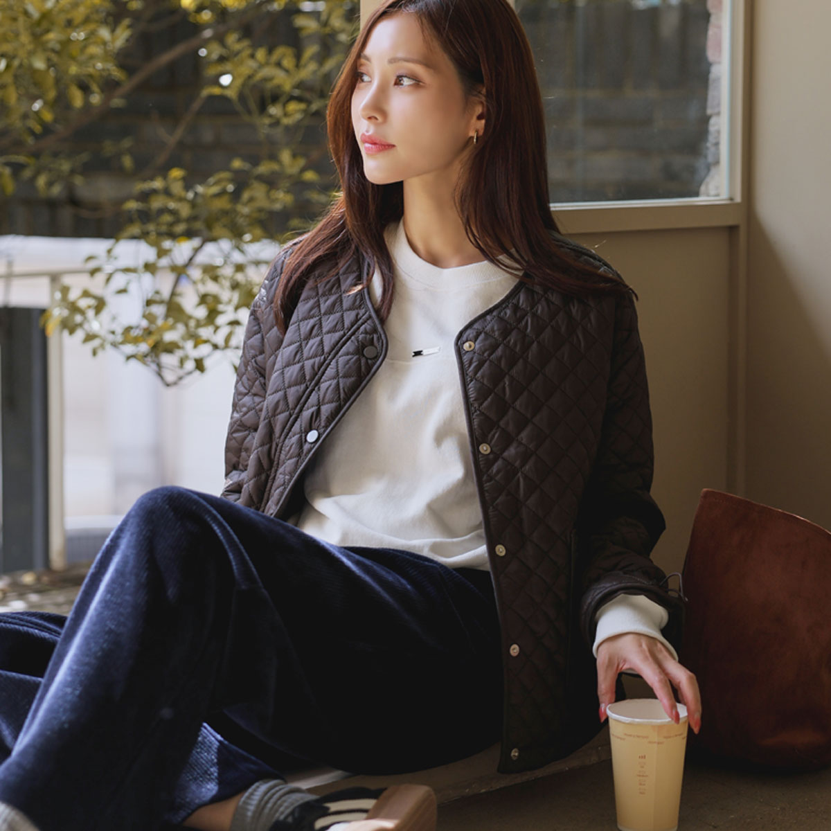 Stay Diamond Quilting Lightweight Jumper