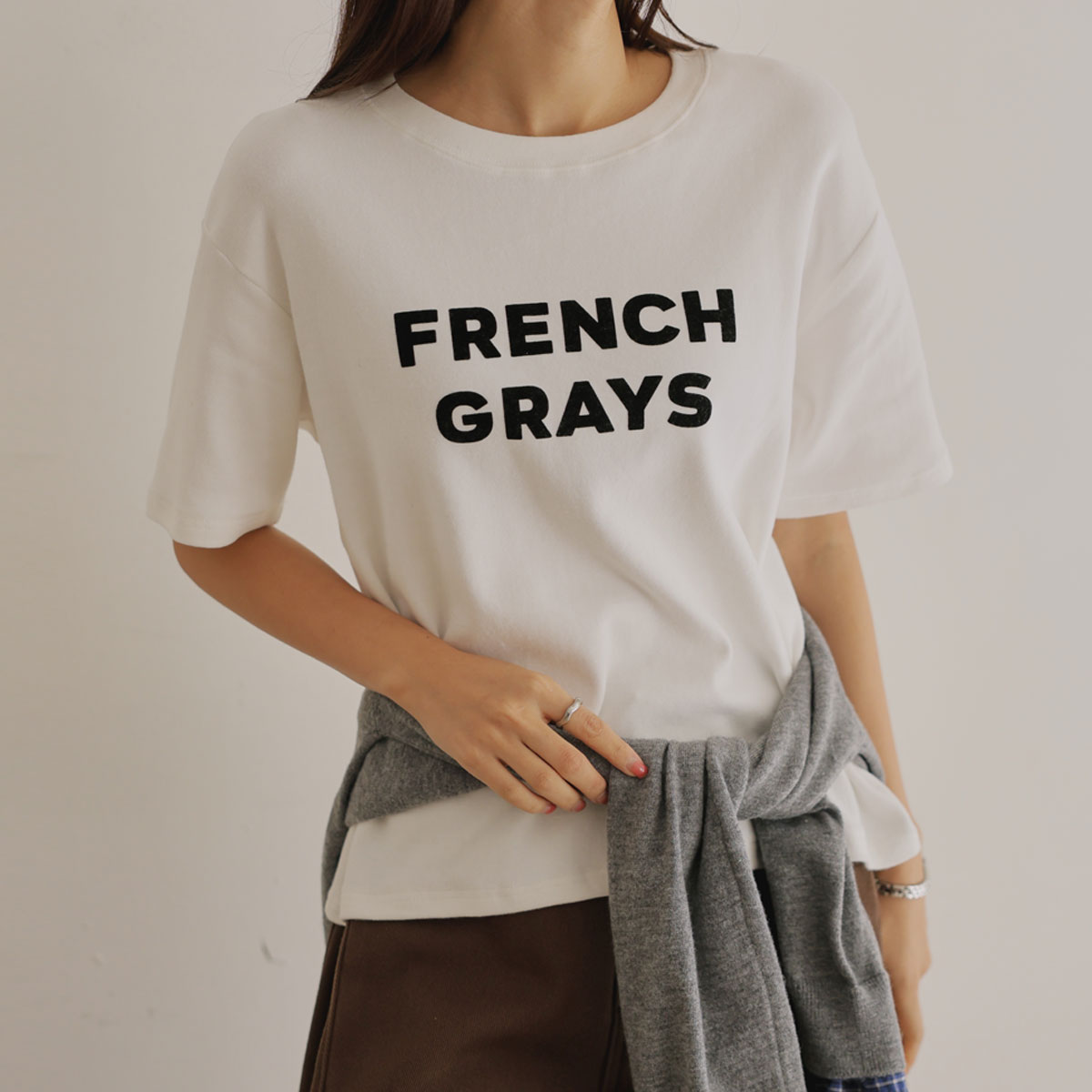 French short-sleeved spandex peach quilted shirt