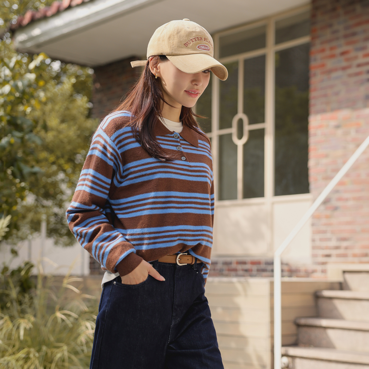 Heydanbutton striped knit