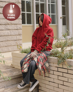 State embroidery sheepskin hoodie