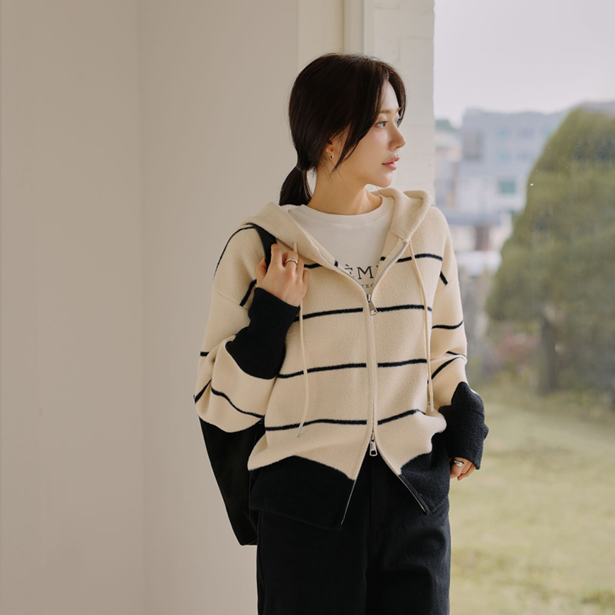 Dangara Zip-up Knit Hood