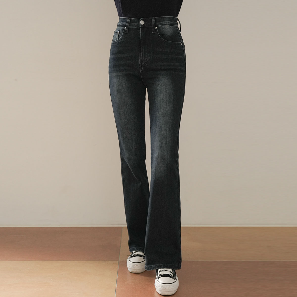 3-type thermal fleece tangle bootcut denim pants (functional material)