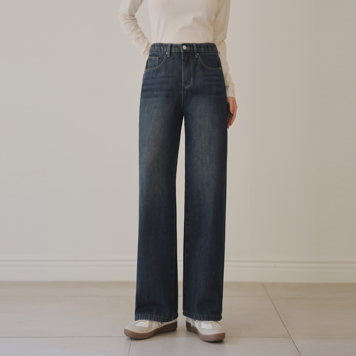 3TYPE Daily Bonding Fleece Wide Denim Pants