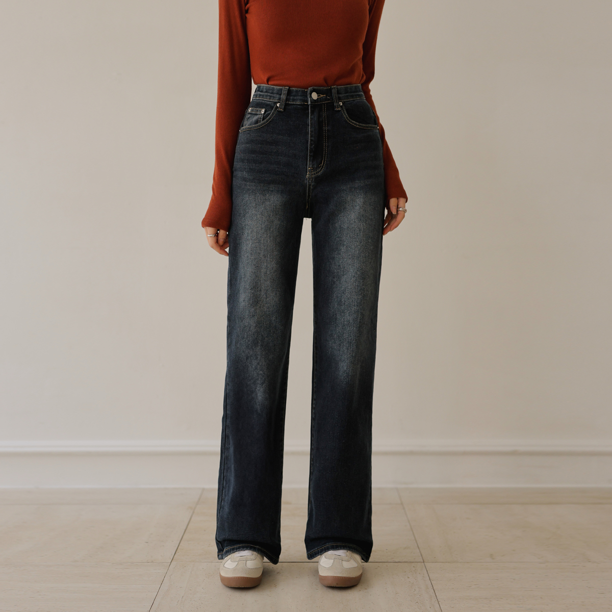 3TYPE Fever Bonded Fleece Wide Denim Pants