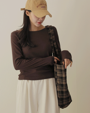 Modal Boat Neck Peach Tee