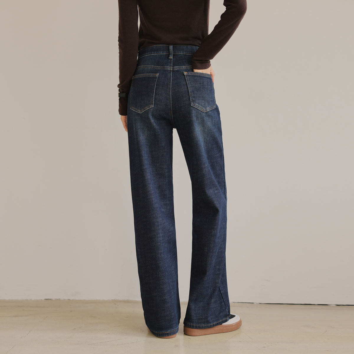 2TYPE Jelly Tension Soft Raised Fleece Wide Denim Pants