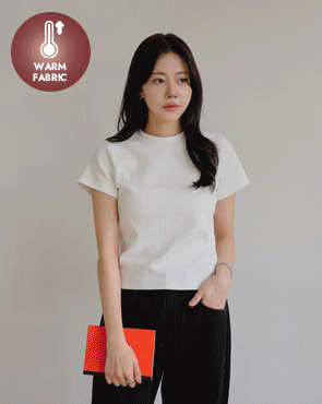 Triangle Label Span Peach Fleece Short Sleeve T-Shirt