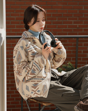 Nordic fleece zip-up jumper