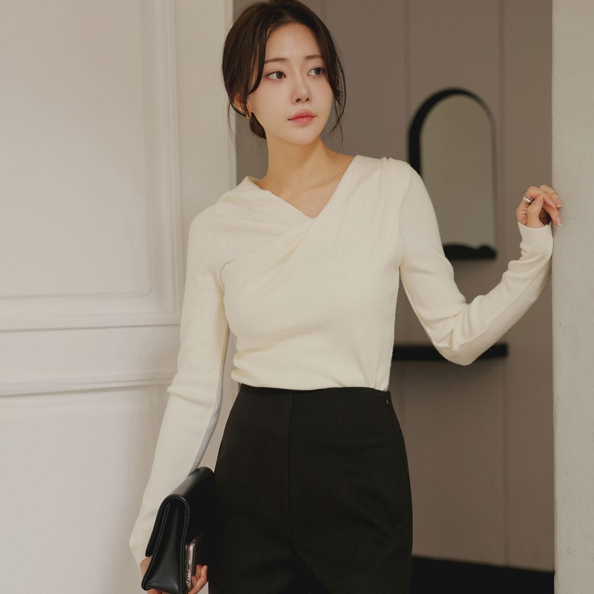 Drape shirring knit